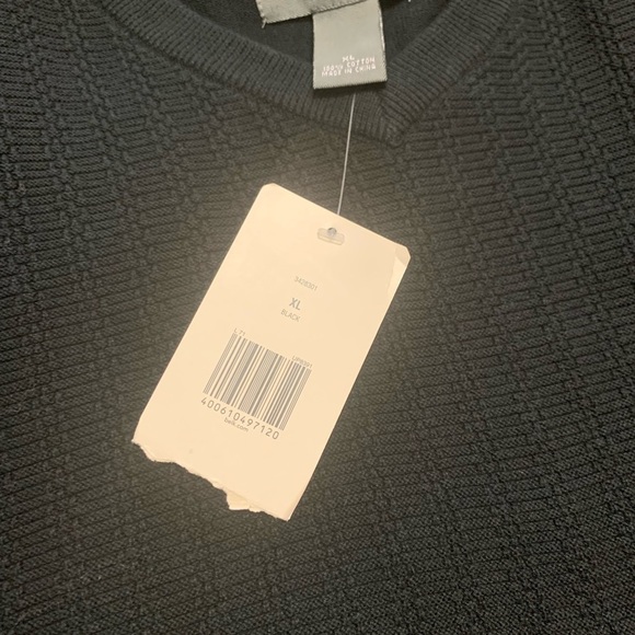 SADDLEBRED Mens Sweater Vest Black  XL VNeck 100% Cotton, NWT. - Picture 4 of 7